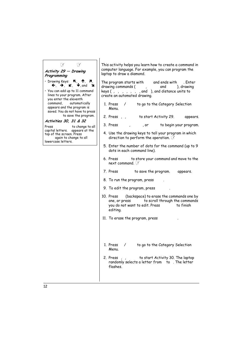 Category 4: games, Amusement, 29 – d | 30 – k | Radio Shack 60-2632 User Manual | Page 12 / 16