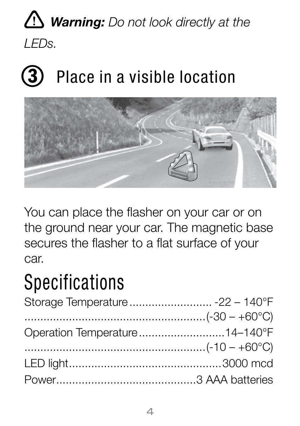 Specifications | Radio Shack 63-231 User Manual | Page 4 / 6