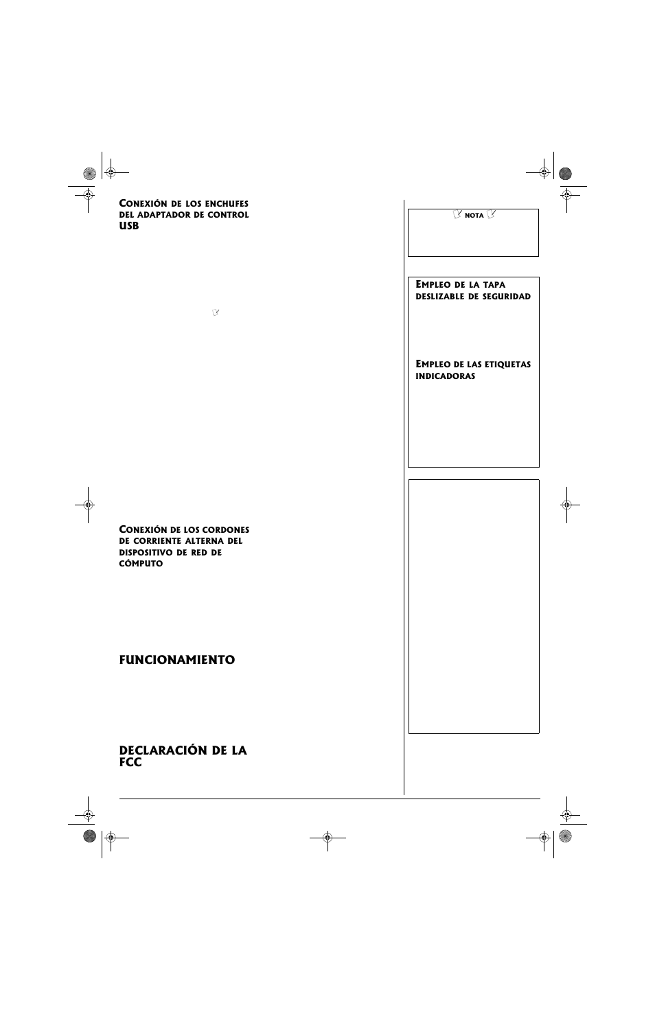 Funcionamiento, Declaración de la fcc | Radio Shack 61-2425 User Manual | Page 7 / 8