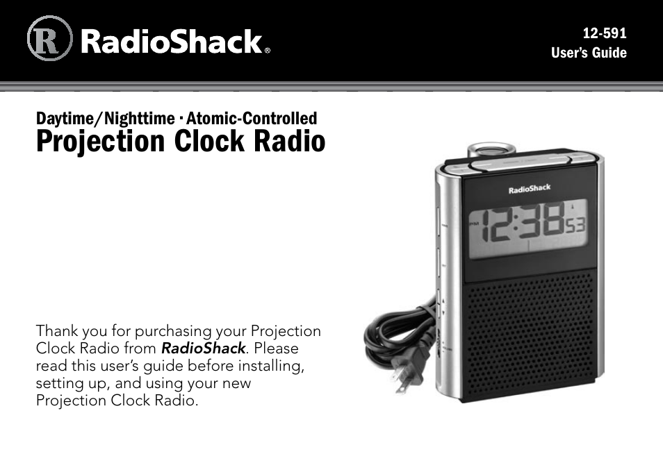 Radio Shack Projection 12-591 User Manual | 20 pages