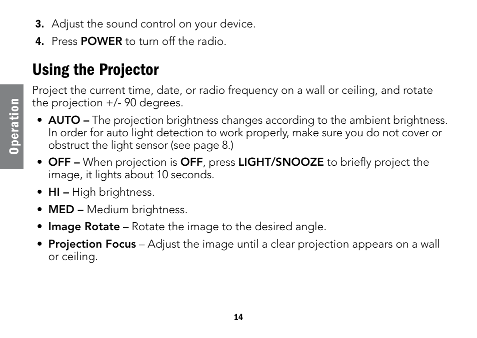 Using the projector | Radio Shack Projection 12-591 User Manual | Page 14 / 20