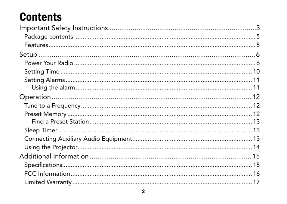Radio Shack Projection 12-591 User Manual | Page 2 / 20