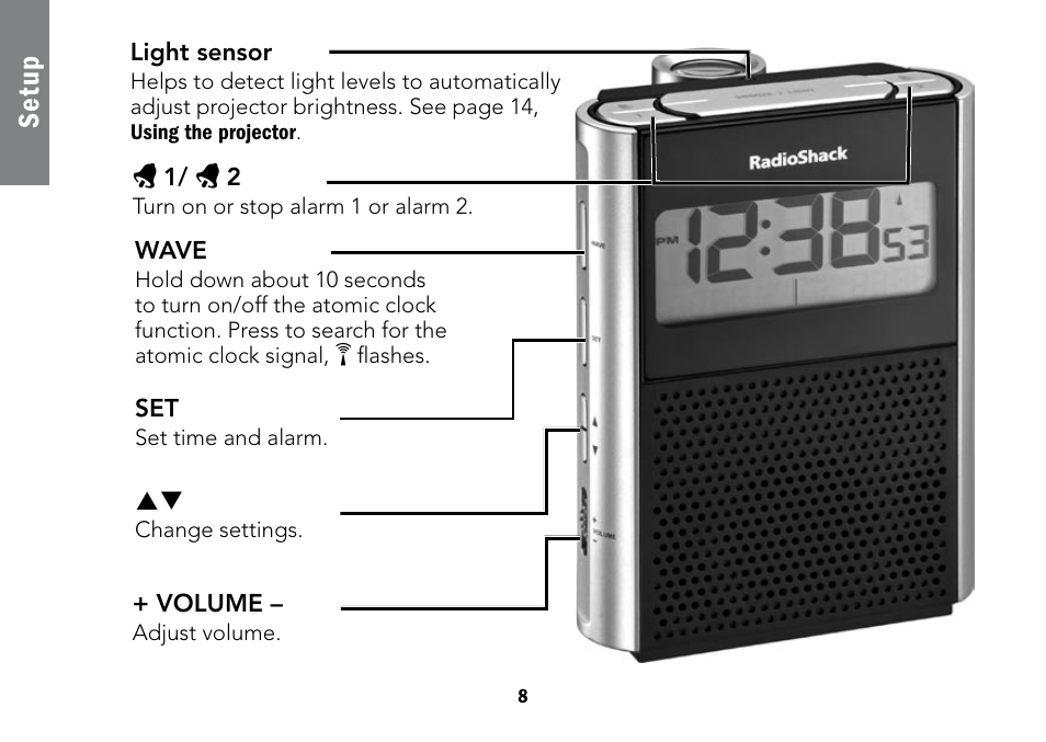 Se tu p | Radio Shack Projection 12-591 User Manual | Page 8 / 20