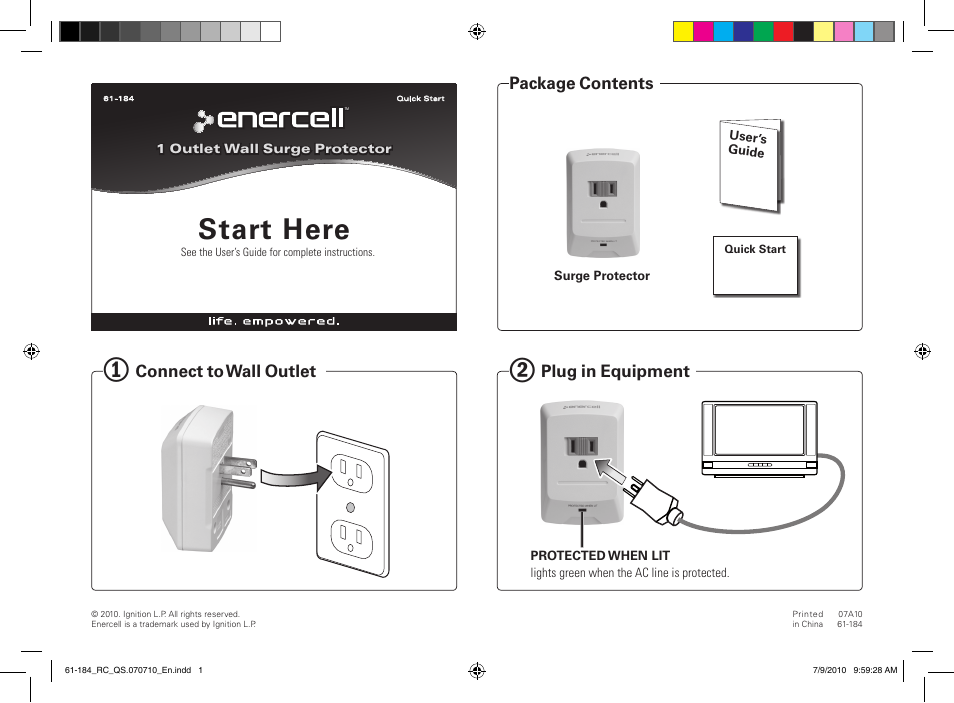 Radio Shack Enercell 61-184 User Manual | 1 page