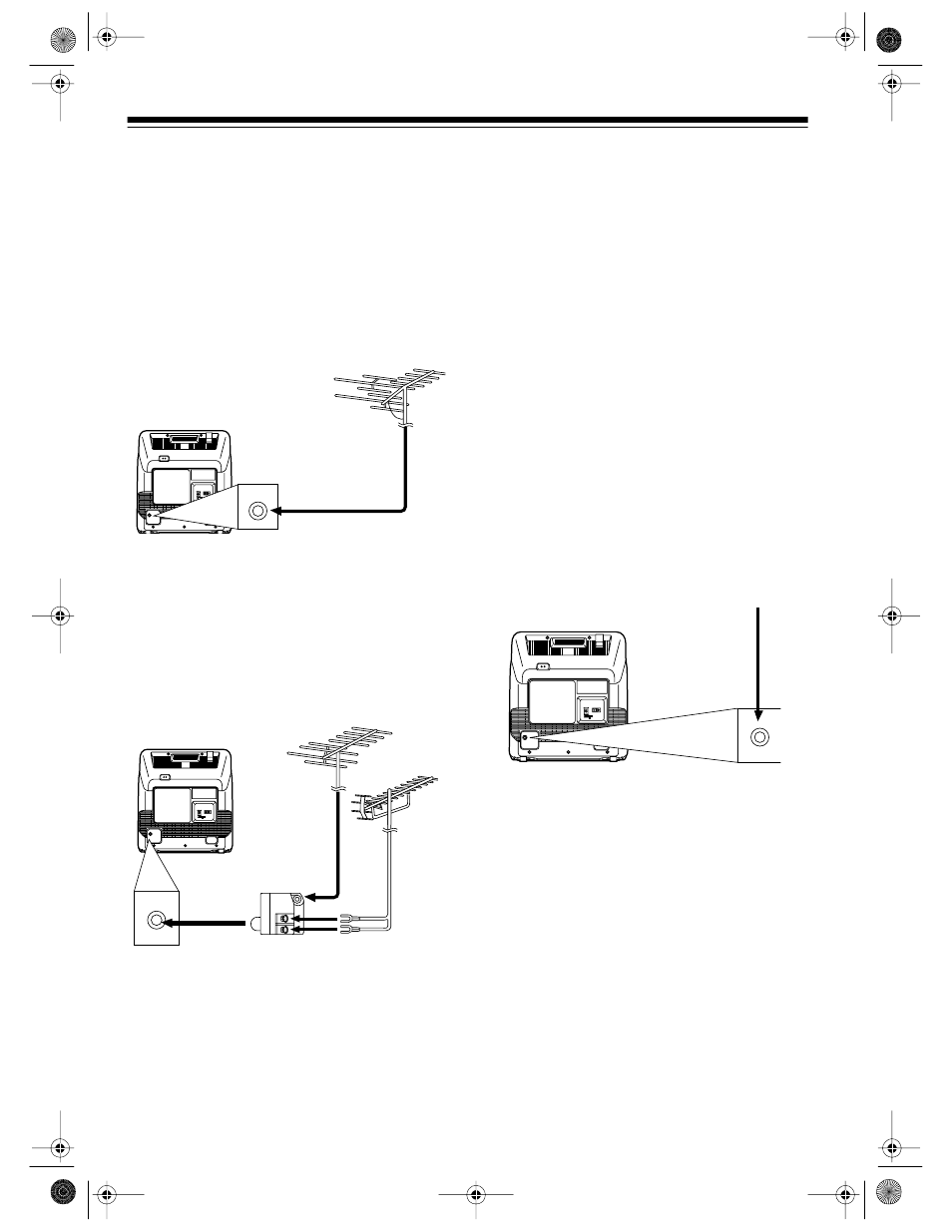 Connecting an outdoor antenna, Connecting to a cable system | Radio Shack 9" COLOR TV/VCR COMBO 36 User Manual | Page 12 / 44