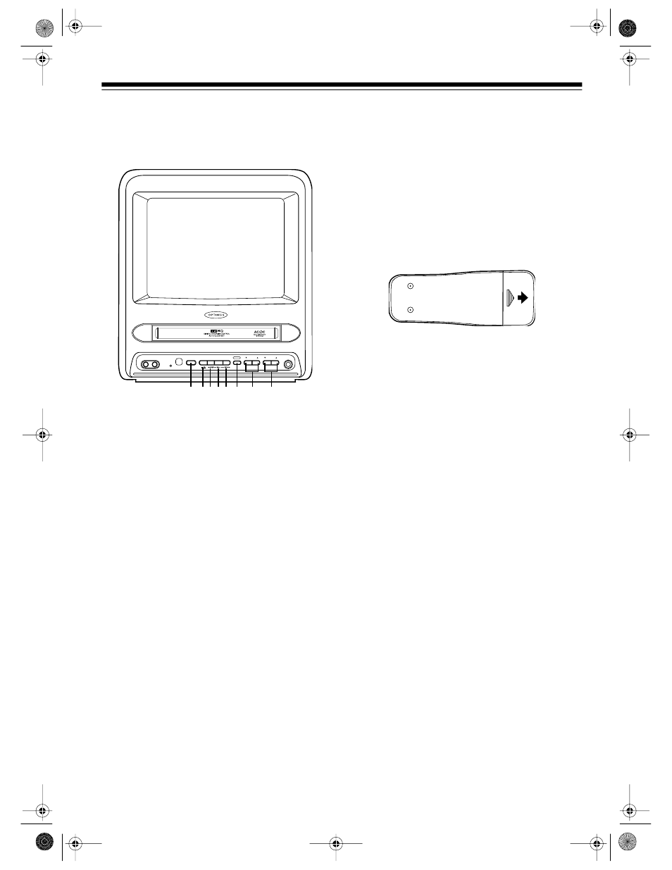 Setup, Front panel, Remote control | Installing batteries | Radio Shack 9" COLOR TV/VCR COMBO 36 User Manual | Page 15 / 44