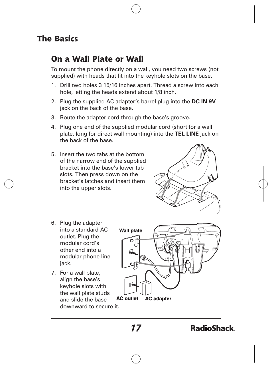 The basics on a wall plate or wall | Radio Shack 43-142 User Manual | Page 17 / 88