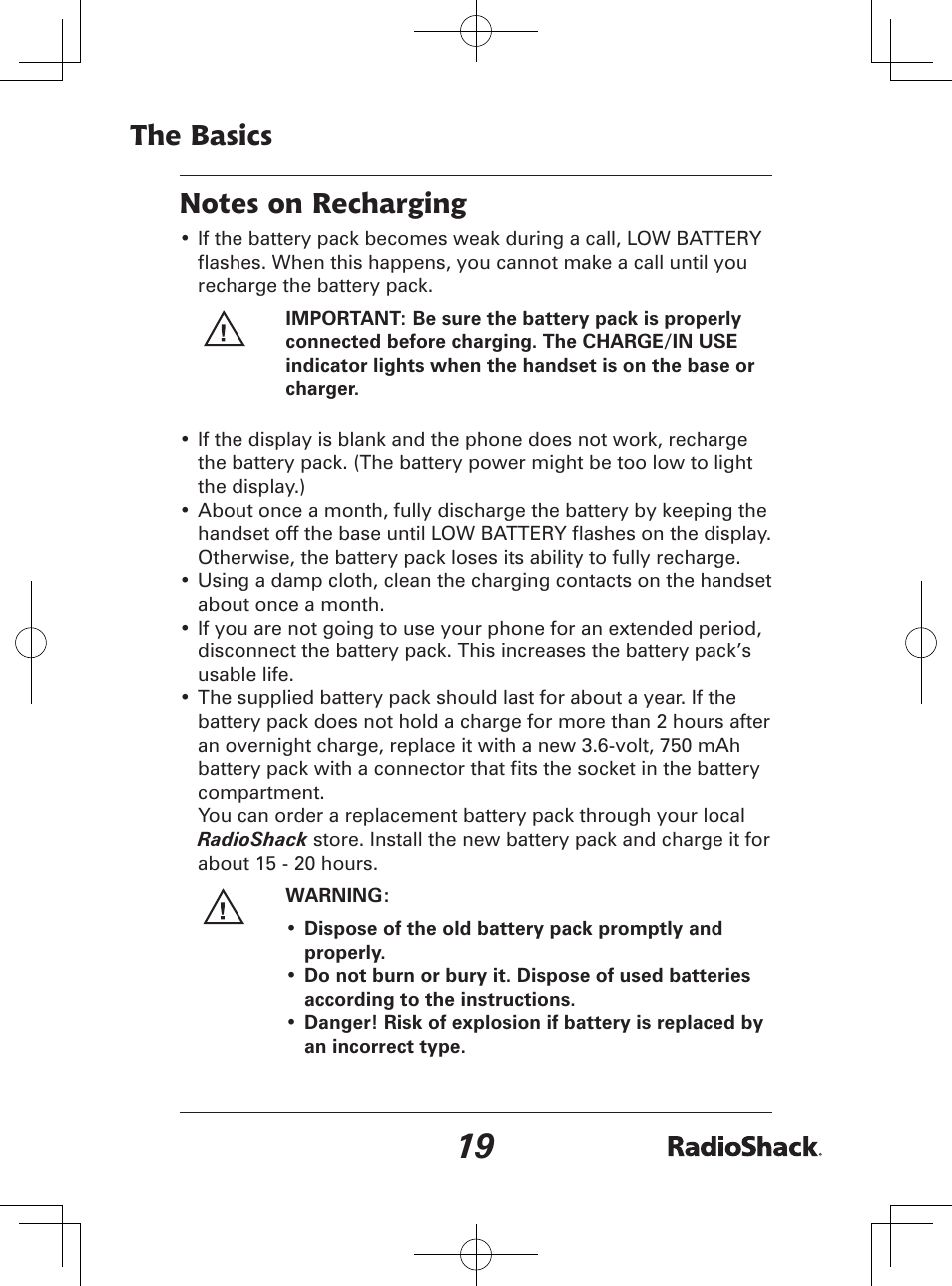 Radio Shack 43-142 User Manual | Page 19 / 88