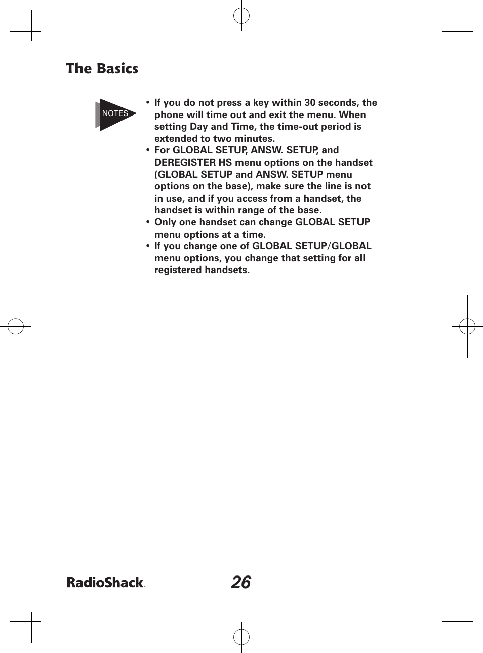 The basics | Radio Shack 43-142 User Manual | Page 26 / 88