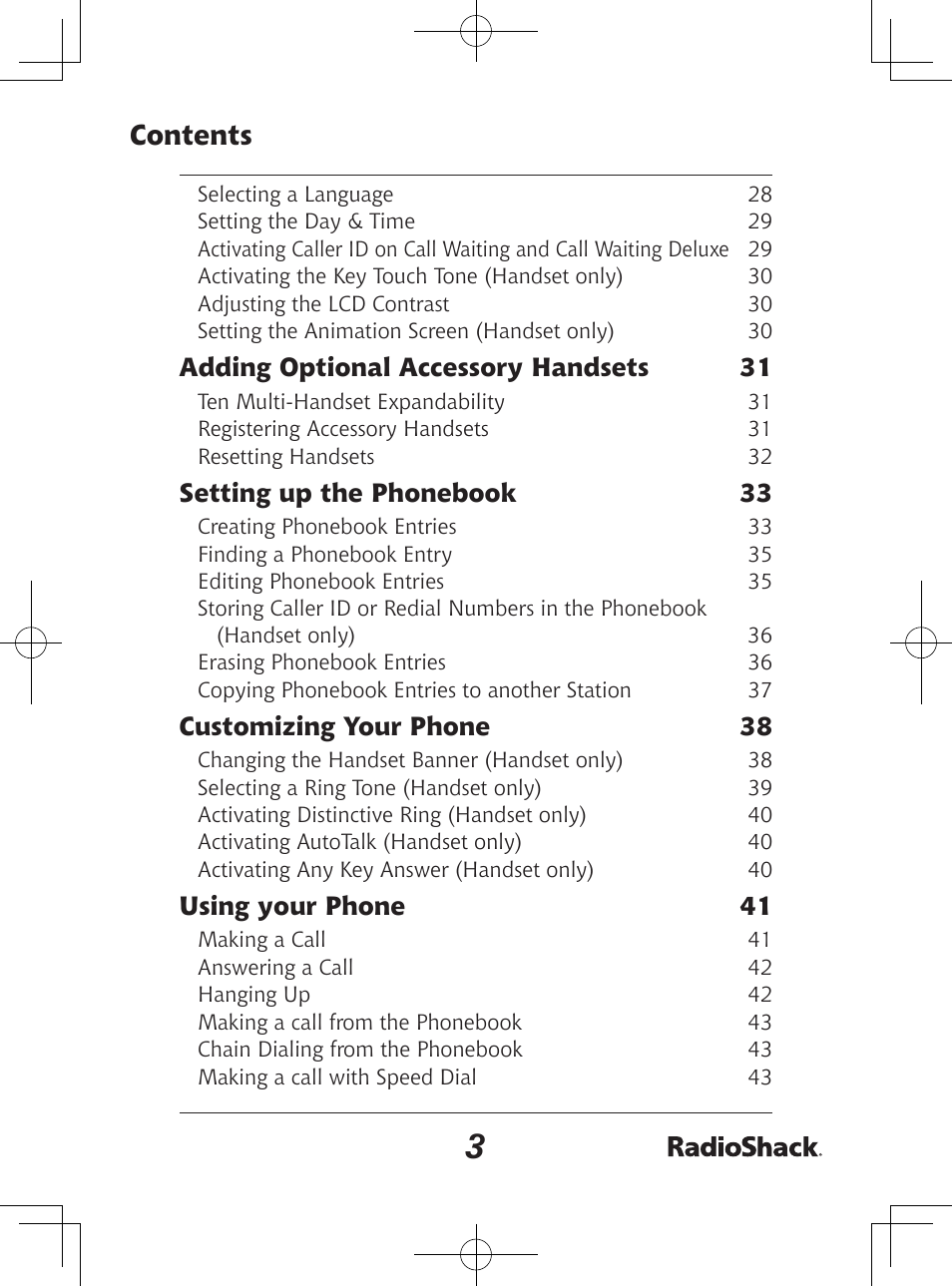 Radio Shack 43-142 User Manual | Page 3 / 88