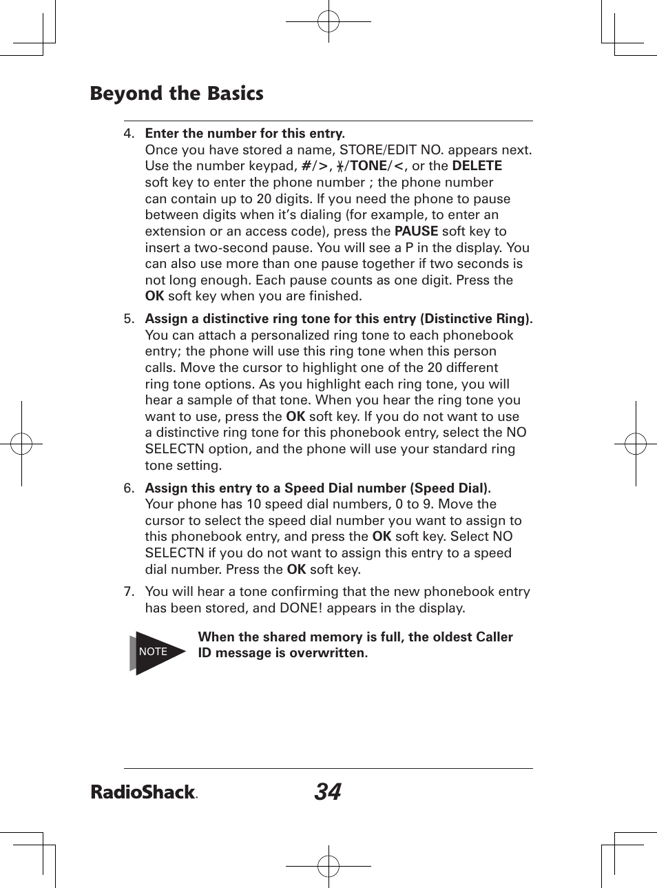 Beyond the basics | Radio Shack 43-142 User Manual | Page 34 / 88