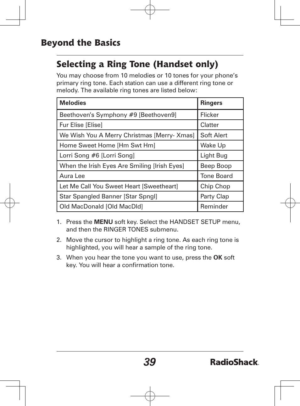 Radio Shack 43-142 User Manual | Page 39 / 88