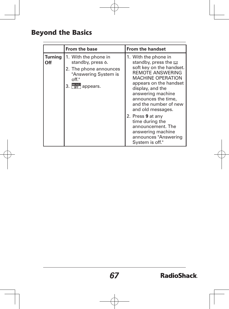 Beyond the basics | Radio Shack 43-142 User Manual | Page 67 / 88