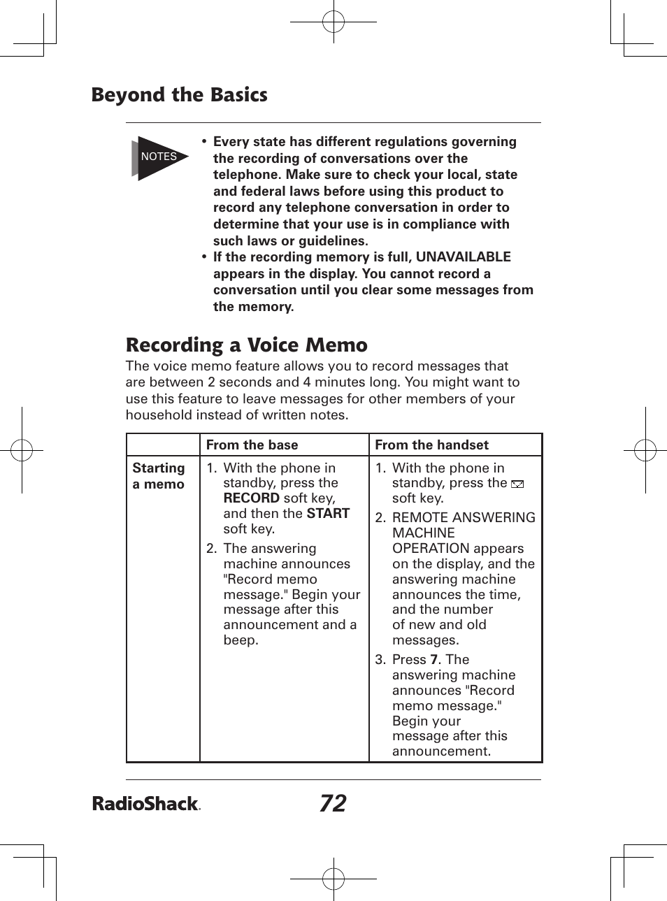 Beyond the basics | Radio Shack 43-142 User Manual | Page 72 / 88