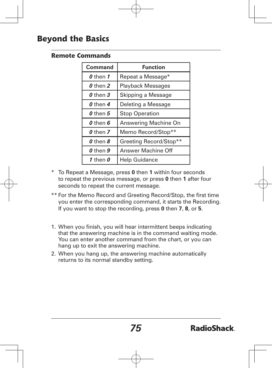 Beyond the basics | Radio Shack 43-142 User Manual | Page 75 / 88