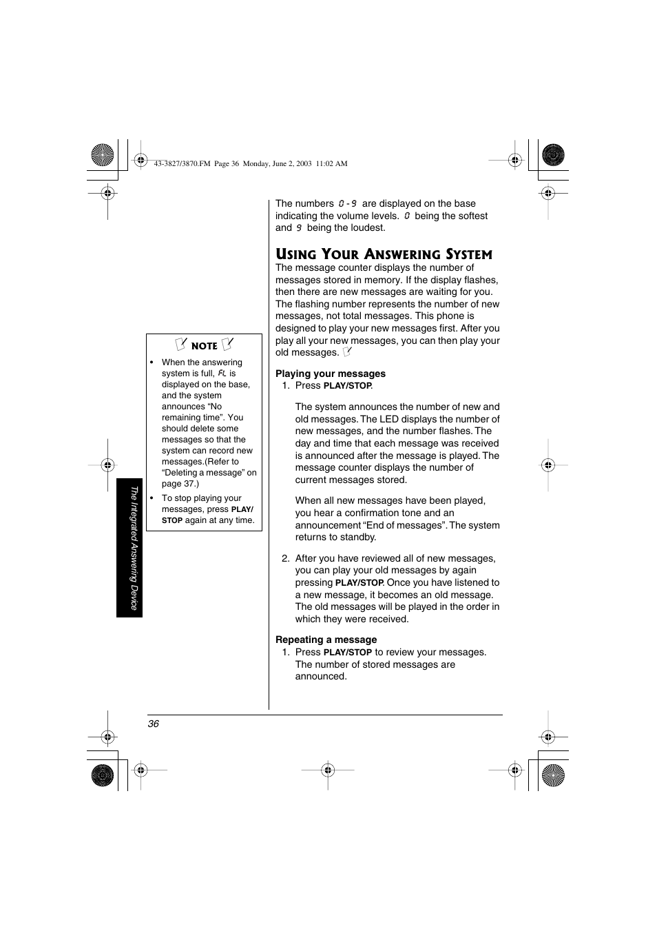 Radio Shack 43-3870 User Manual | Page 36 / 48