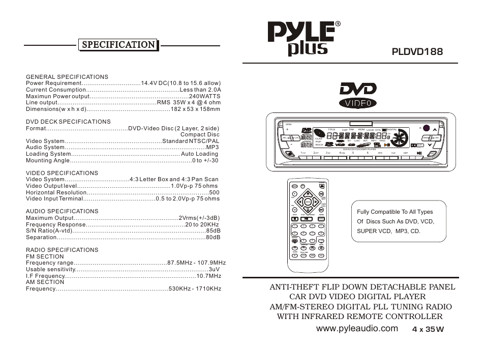 Radio Shack PLDVD188 User Manual | 16 pages