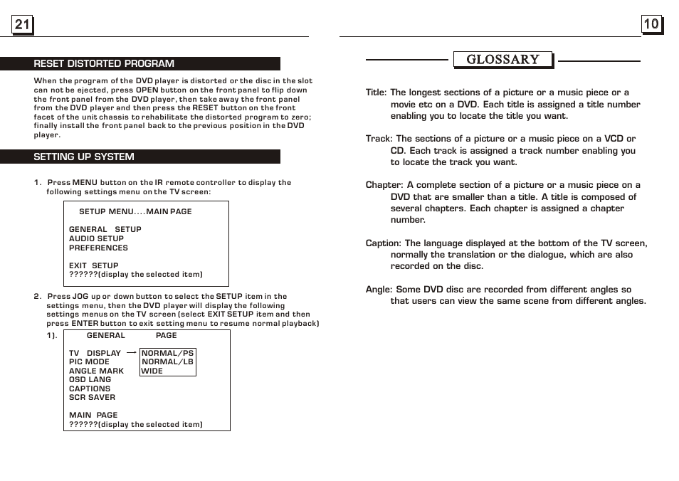 Glossary | Radio Shack PLDVD188 User Manual | Page 11 / 16