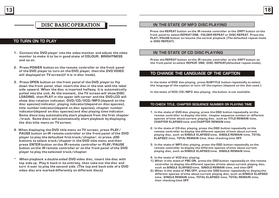 Disc basic operation | Radio Shack PLDVD188 User Manual | Page 14 / 16