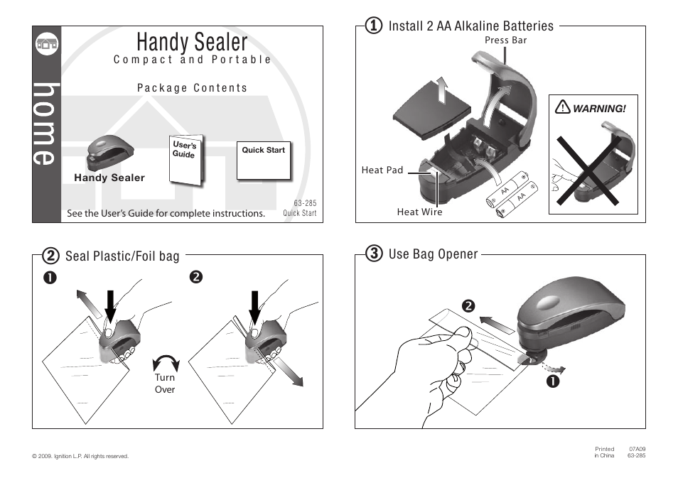 Radio Shack 63-285 User Manual | 1 page