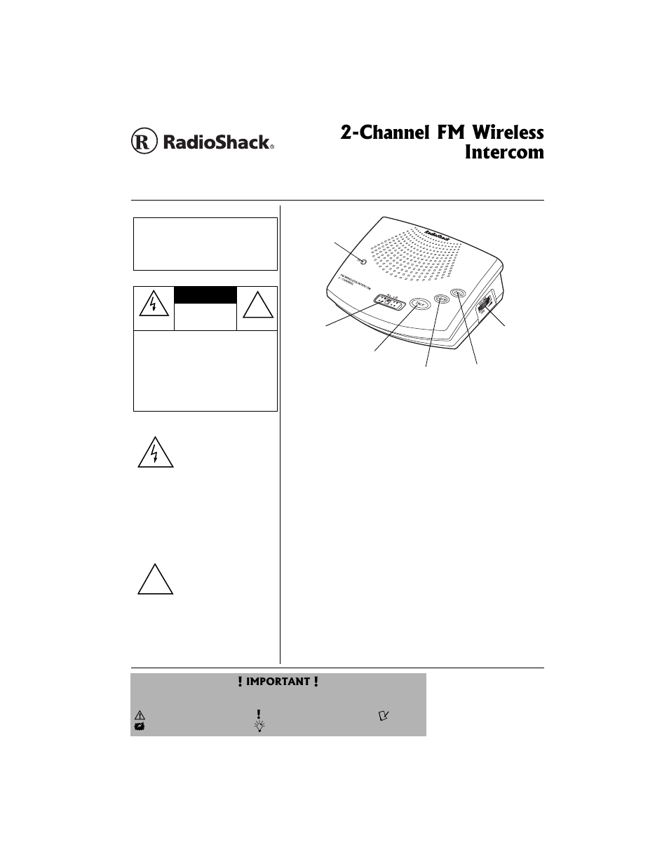 Radio Shack 43-3106 User Manual | 4 pages