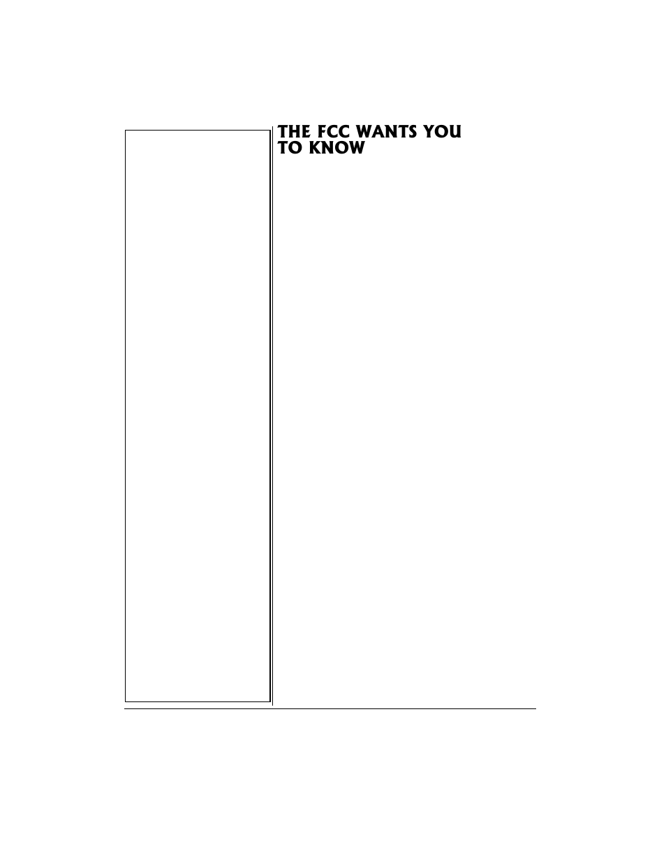 The fcc wants you to know | Radio Shack 43-3106 User Manual | Page 4 / 4