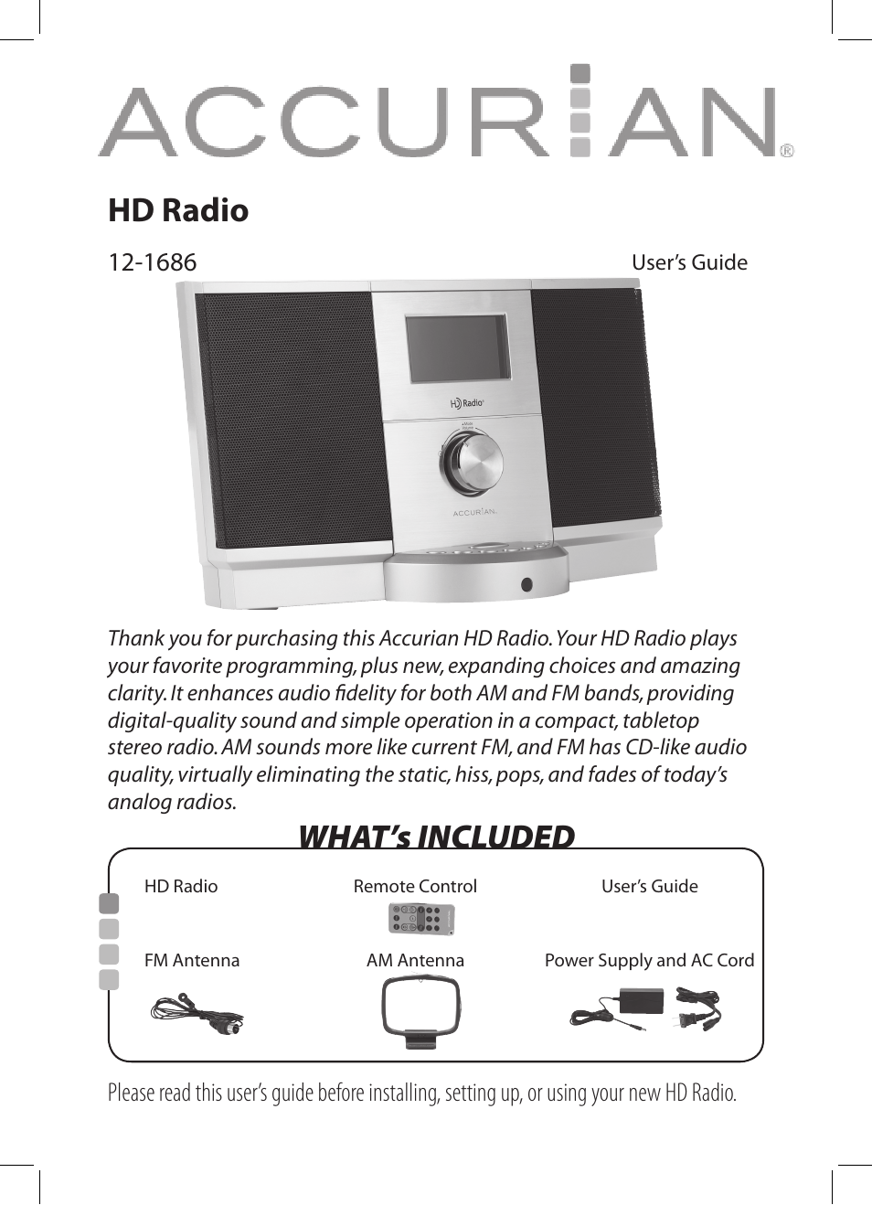 Radio Shack 12-1686 User Manual | 14 pages