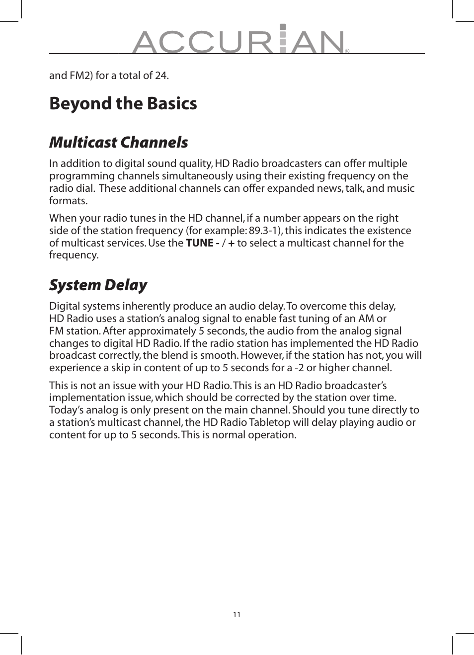 Beyond the basics, Multicast channels, System delay | Radio Shack 12-1686 User Manual | Page 11 / 14