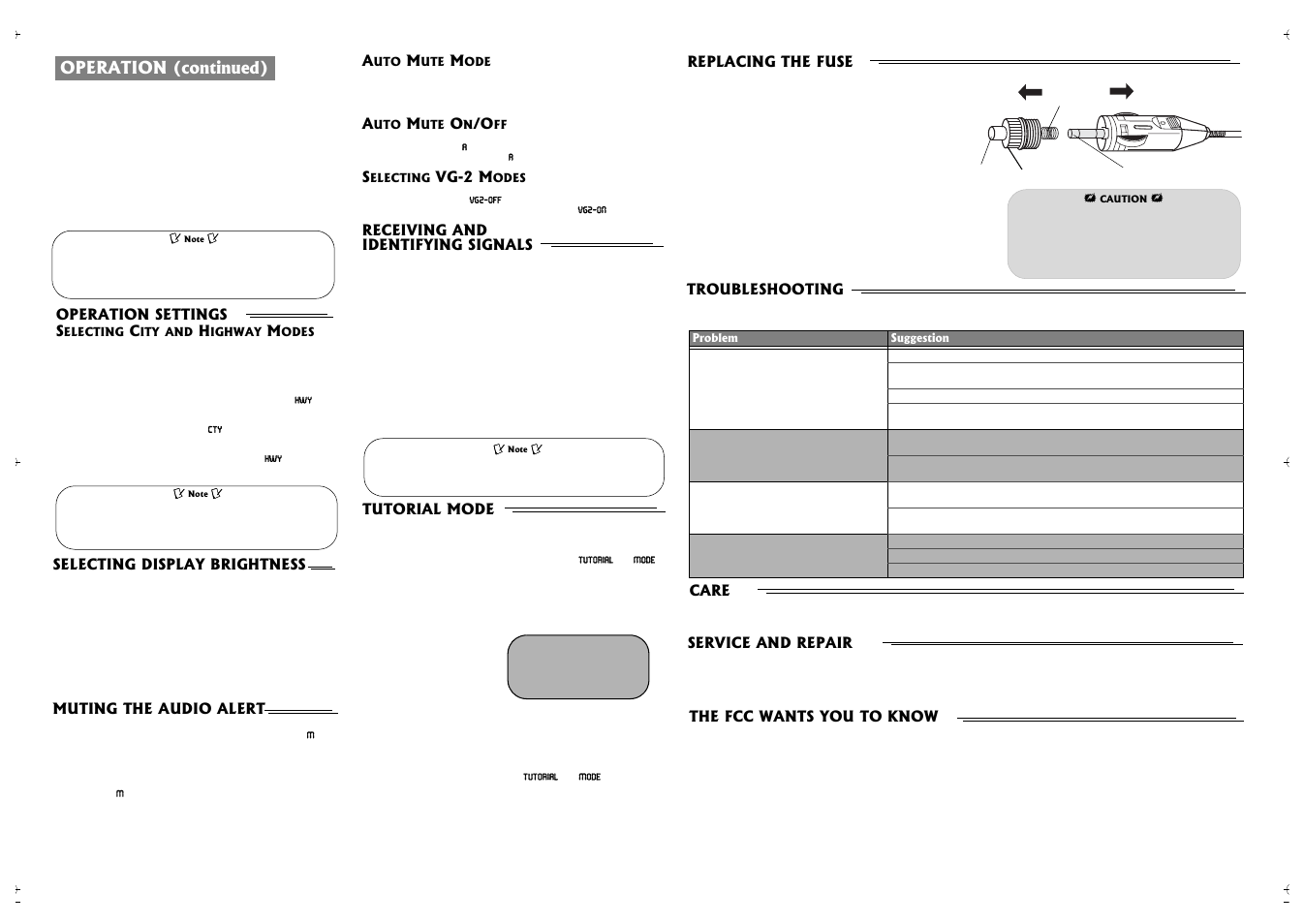 Operation (continued) | Radio Shack 22-1699 User Manual | Page 2 / 3