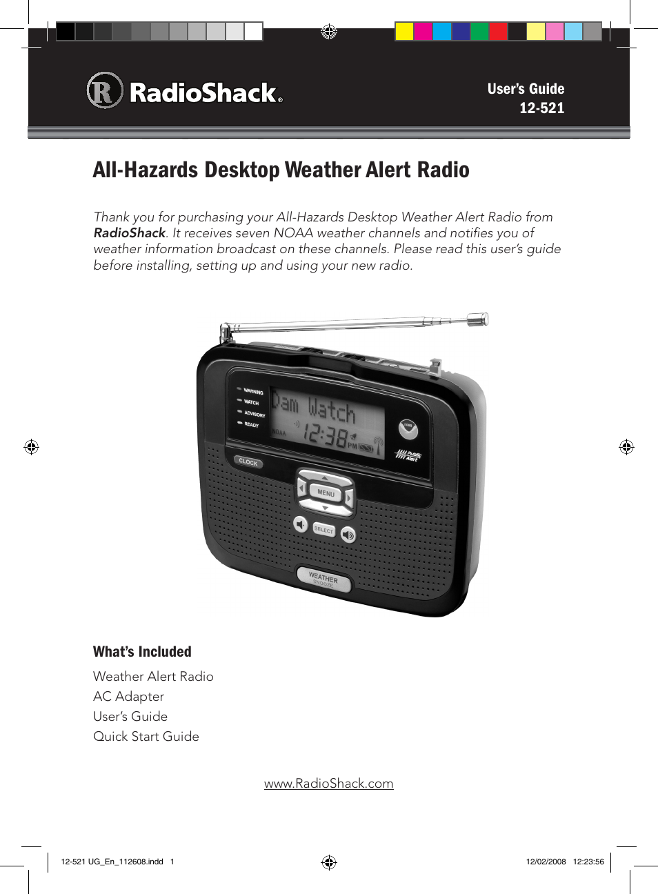 Radio Shack 12-521 User Manual | 20 pages