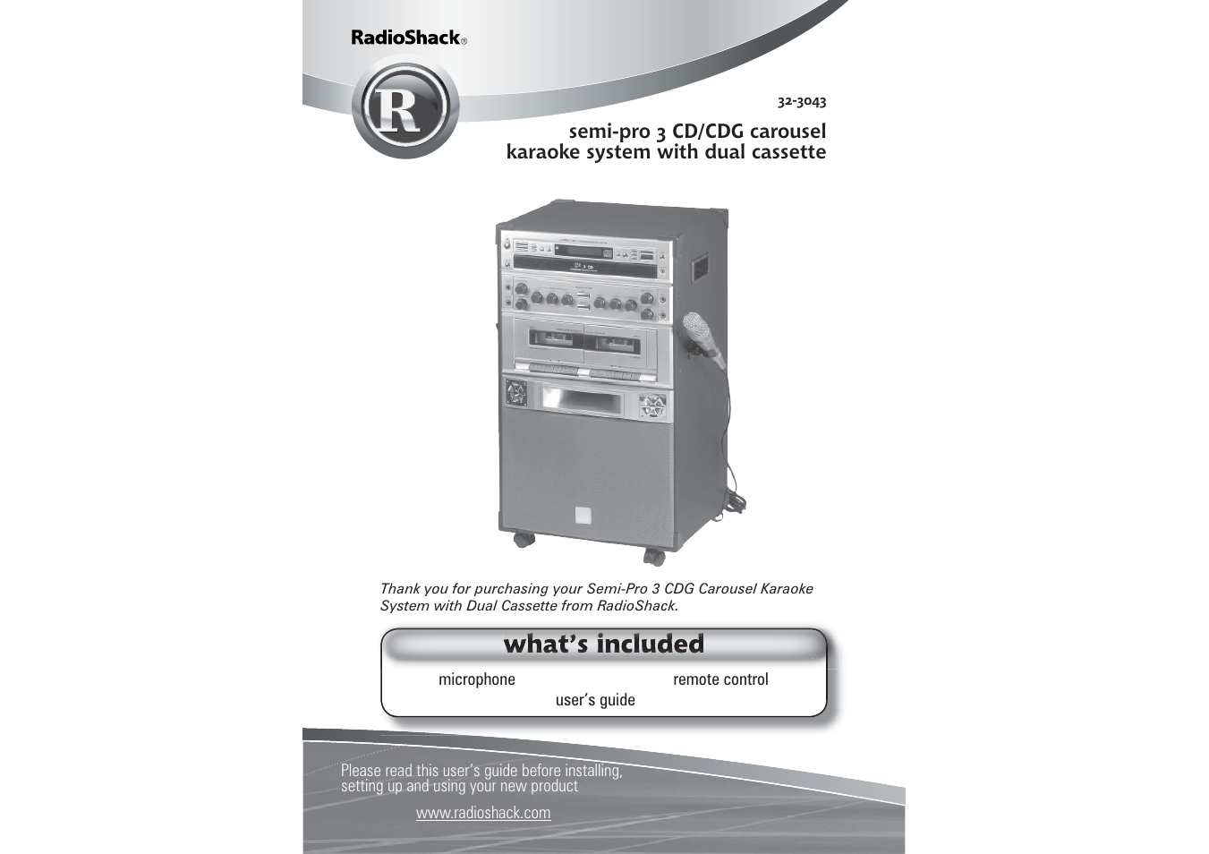 Radio Shack SEMI-PRO 3 CDG 32-3043 User Manual | 7 pages