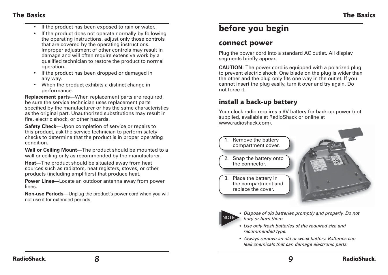 Before you begin, Connect power | Radio Shack 12-1655 User Manual | Page 5 / 9
