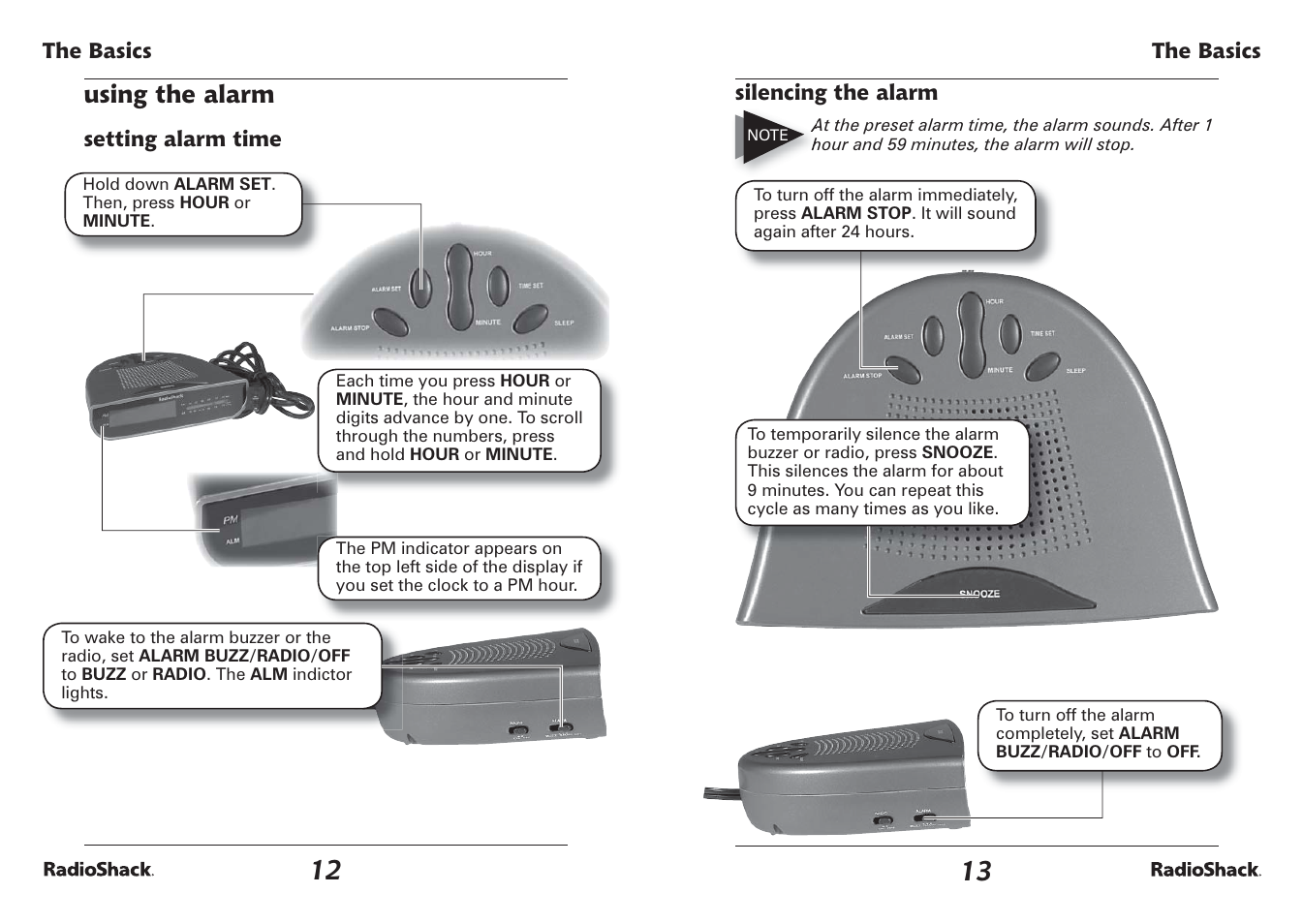 Using the alarm | Radio Shack 12-1655 User Manual | Page 7 / 9