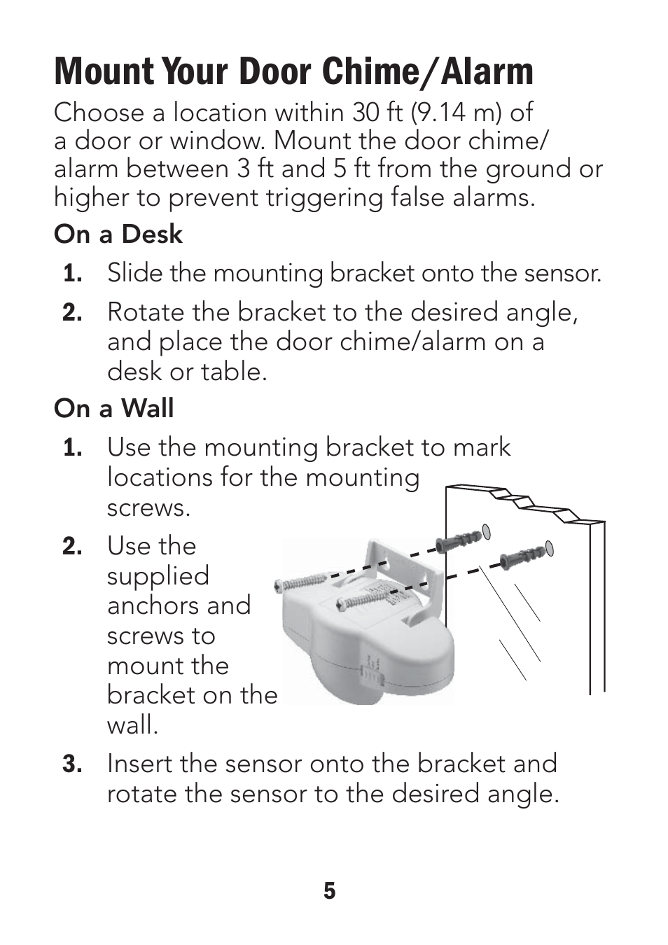 Mount your door chime/alarm | Radio Shack 49-426 User Manual | Page 5 / 10