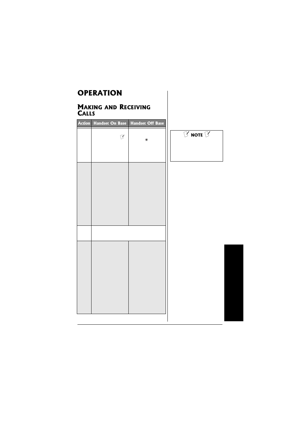 Operation, Making and receiving calls | Radio Shack 43-3558 User Manual | Page 13 / 36