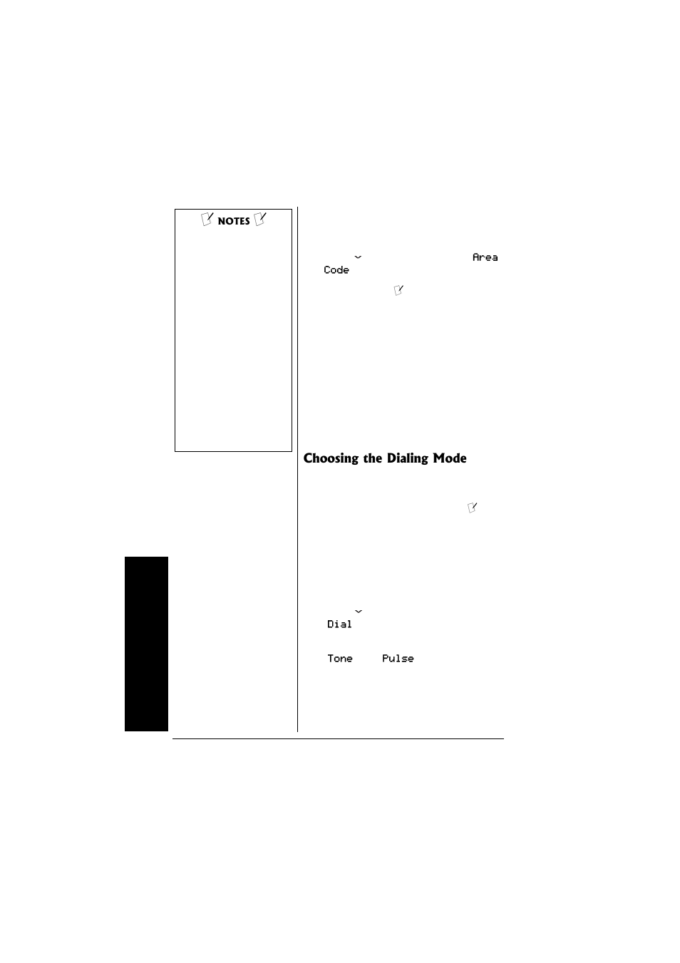 Choosing the dialing mode | Radio Shack 43-3558 User Manual | Page 18 / 36