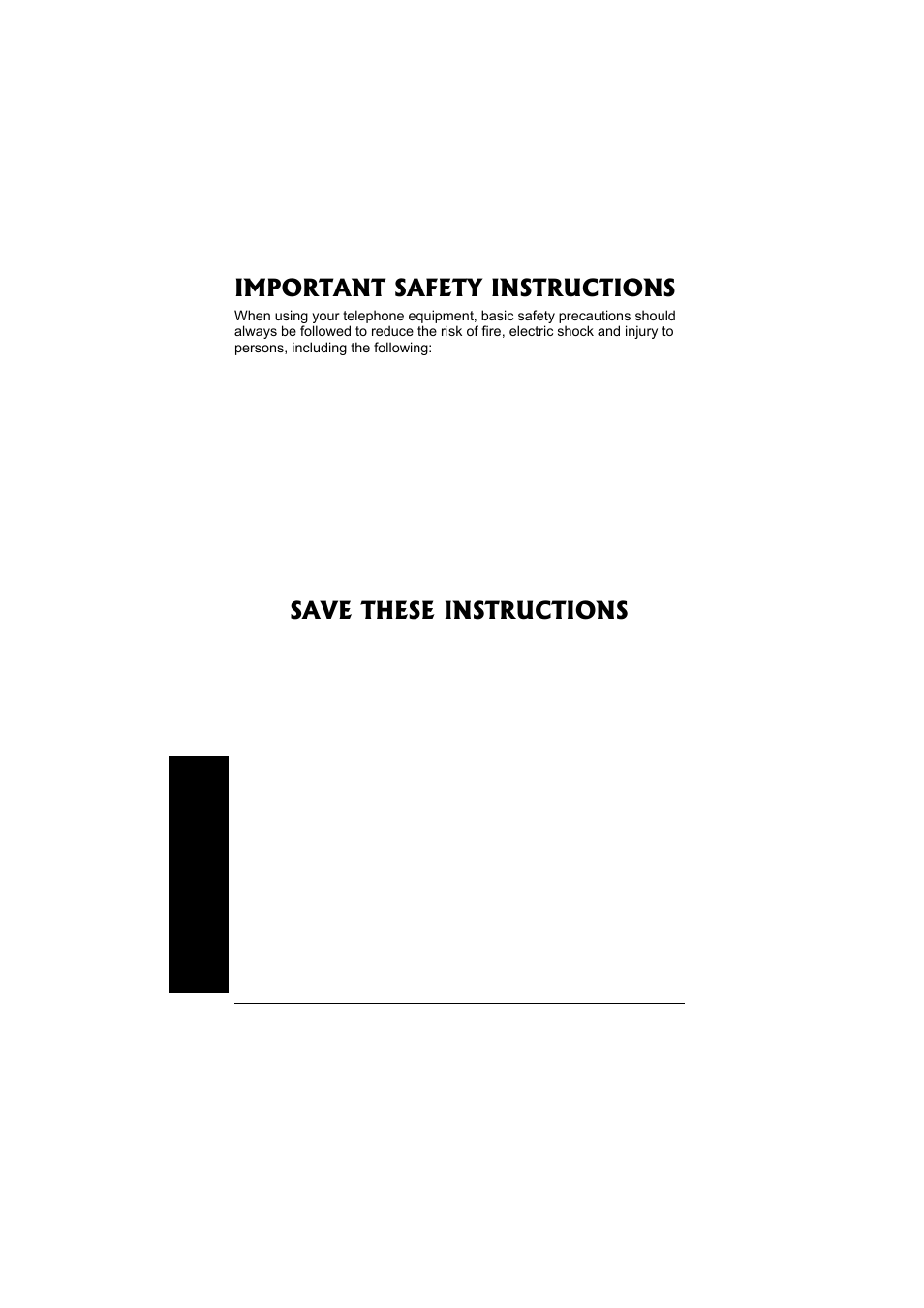 Important safety instructions, Save these instructions | Radio Shack 43-3558 User Manual | Page 6 / 36