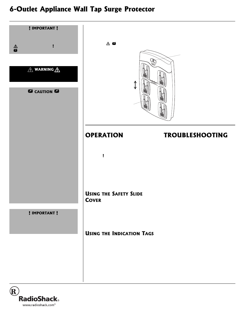 Radio Shack 61-2402 User Manual | 2 pages