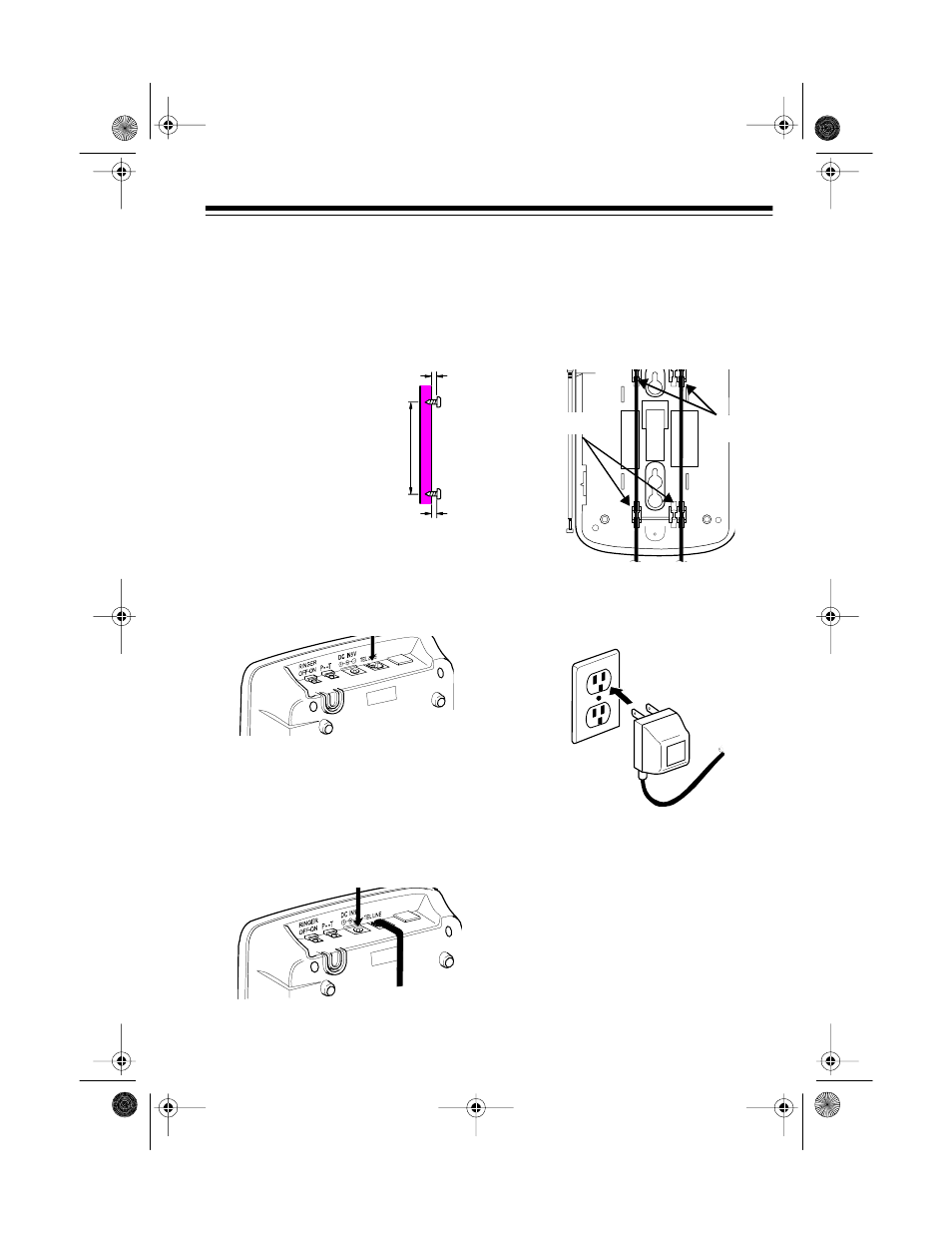 Mounting the base directly on the wall | Radio Shack ET-550 User Manual | Page 9 / 28