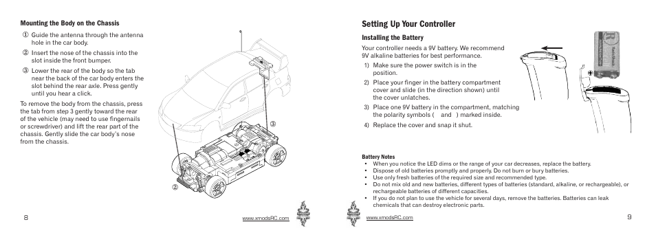 Setting up your controller | Radio Shack XMODS 60-483 User Manual | Page 5 / 11