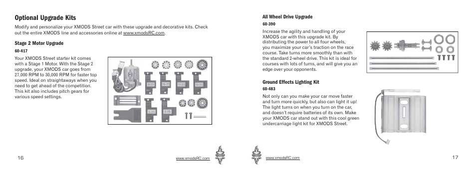 Optional upgrade kits | Radio Shack XMODS 60-483 User Manual | Page 9 / 11