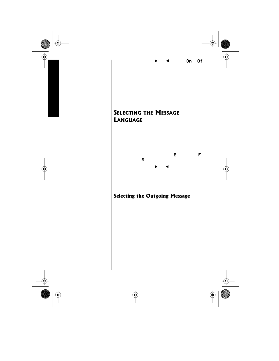 Selecting the message language | Radio Shack 43-3815/43-3898 User Manual | Page 36 / 48