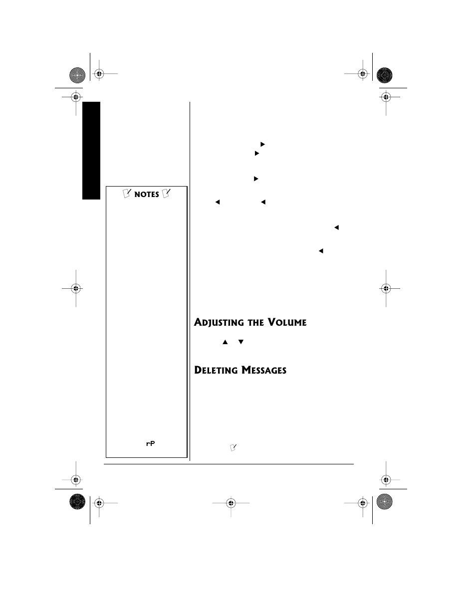 Adjusting the volume deleting messages | Radio Shack 43-3815/43-3898 User Manual | Page 40 / 48