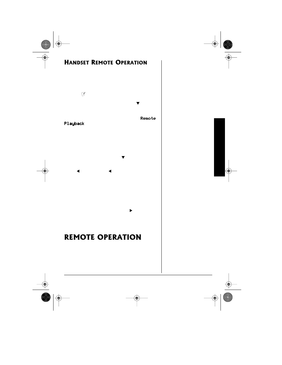 Handset remote operation, Remote operation | Radio Shack 43-3815/43-3898 User Manual | Page 41 / 48