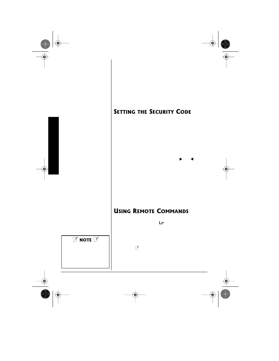 Setting the security code using remote commands | Radio Shack 43-3815/43-3898 User Manual | Page 42 / 48