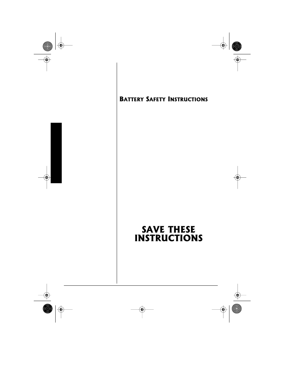 Battery safety instructions, Save these instructions | Radio Shack 43-3815/43-3898 User Manual | Page 6 / 48