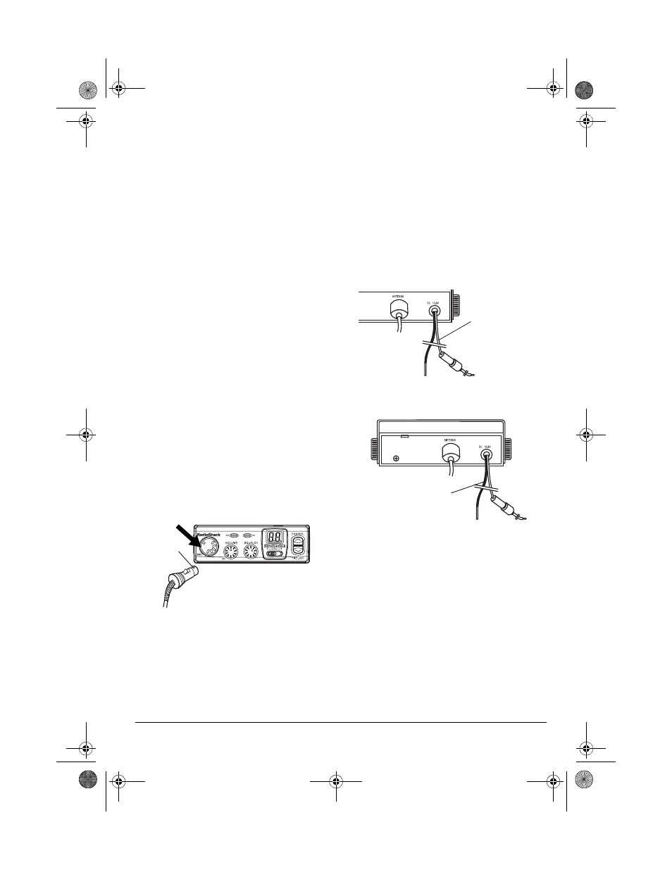 Connecting the microphone, Using vehicle battery power, Using the cb as a base station | Radio Shack TRC-511 User Manual | Page 7 / 16