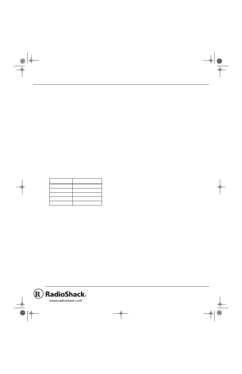 Radio Shack 23-1470RC User Manual | 2 pages