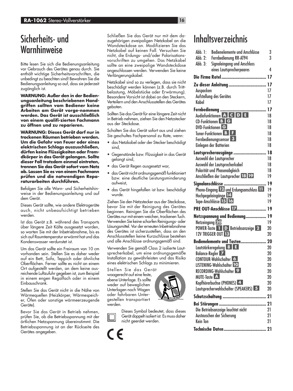 ROTEL RA-1062 User Manual | Page 16 / 54