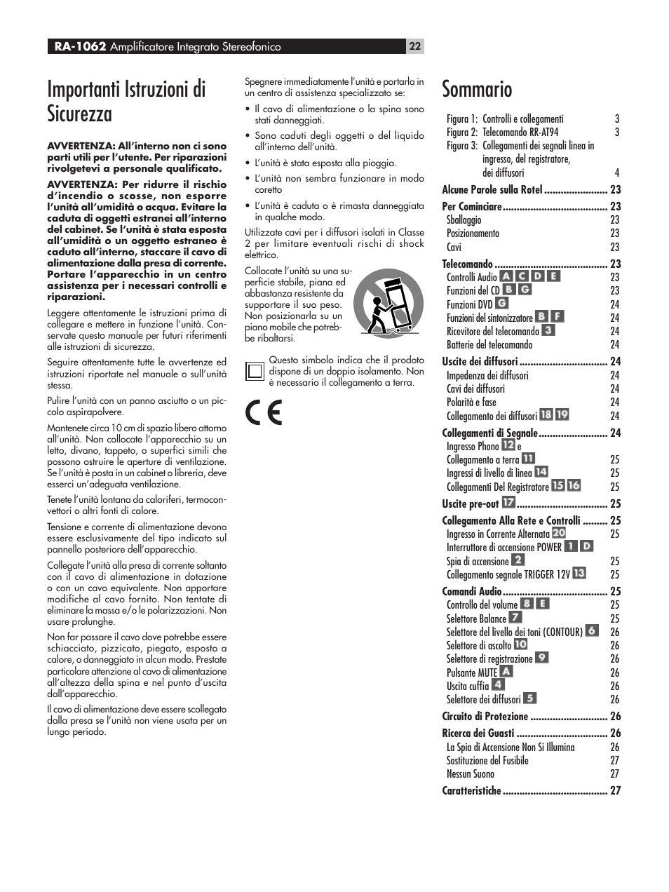 ROTEL RA-1062 User Manual | Page 22 / 54